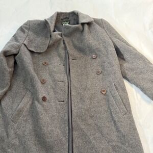 Harve Benard Holtzman VTG Double Breasted Wool Alpaca‎ Blend Overcoat Gray 10